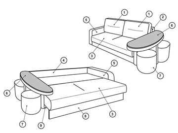 Прямой диван Сантана 4 БД со столом (НПБ) в Нальчике - предосмотр 1